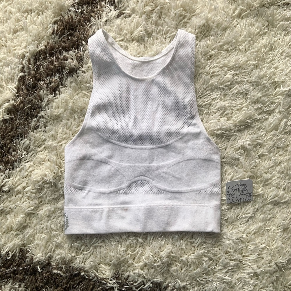 Free People Movement White High Neck Racerback Bra